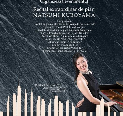 Pianista japoneză Natsumi Kuboyama în recital la Episcopia Caransebeşului