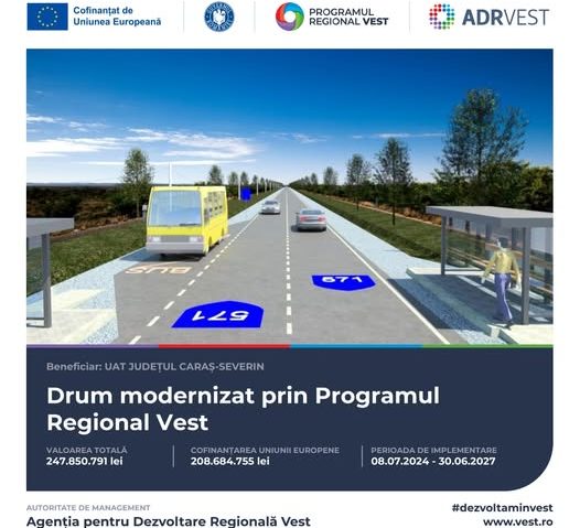 Un drum judeţean din Caraș-Severin va intra într-un amplu proces de modernizare