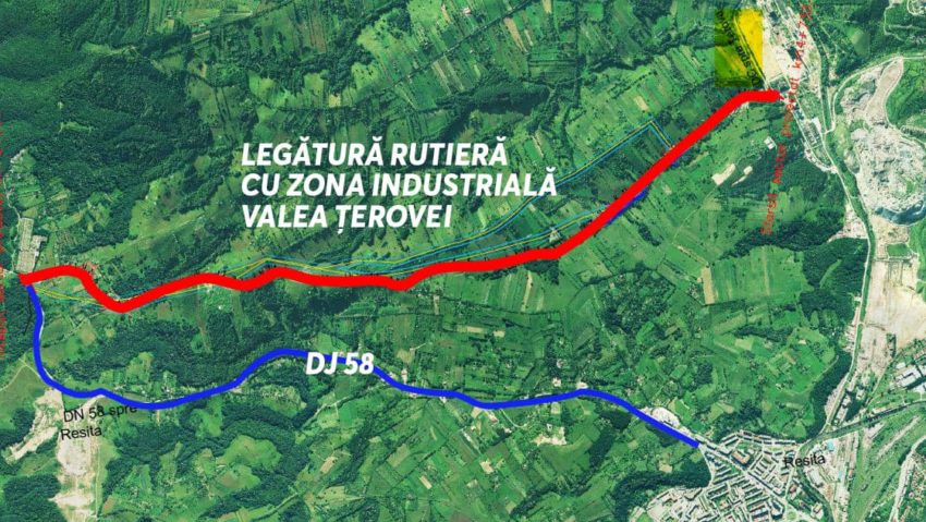 Legătura rutieră directă între DN 58 și Valea Țerovei, aprobată de Consiliul Local Reșița