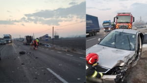 Accident grav pe DN6, în Mehedinți: 6 persoane rănite