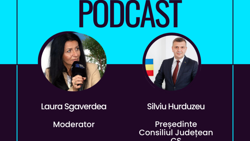 Laura Sgaverdea și Silviu Hurduzeu, președinte Consiliul Județean Caraș-Severin