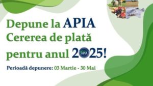 APIA a deschis sesiunea de depunere a cererilor de plată pentru sprijin financiar în agricultură: Fermierii pot depun online cererile până pe 30 mai