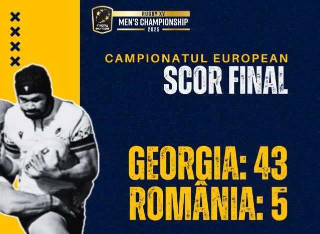 România, învinsă clar de Georgia în semifinalele Campionatului European de Rugby